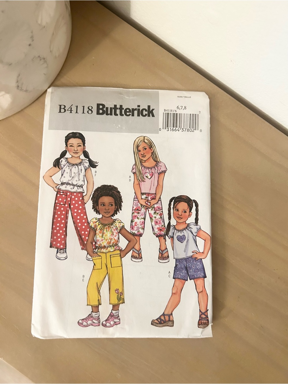 Vintage Butterick 4118 Misses Top, Pants, Shorts & Jacket Sewing Pattern